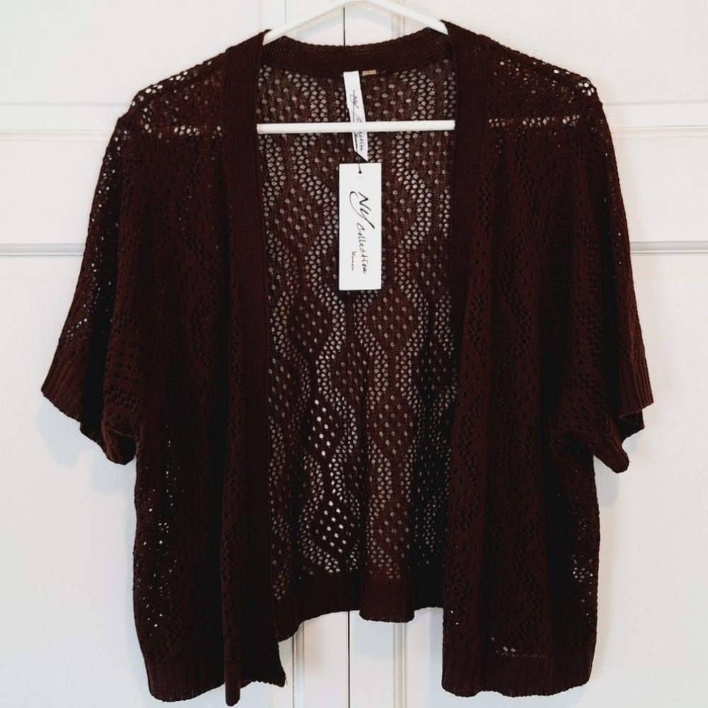 NY Collection lace cropped cardigan - NWT